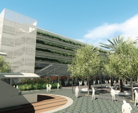 Rendering of additional multi-level parking structure
