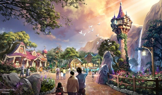 Artist rendering takes us to the land of Rapunzel's home featuring her tower.